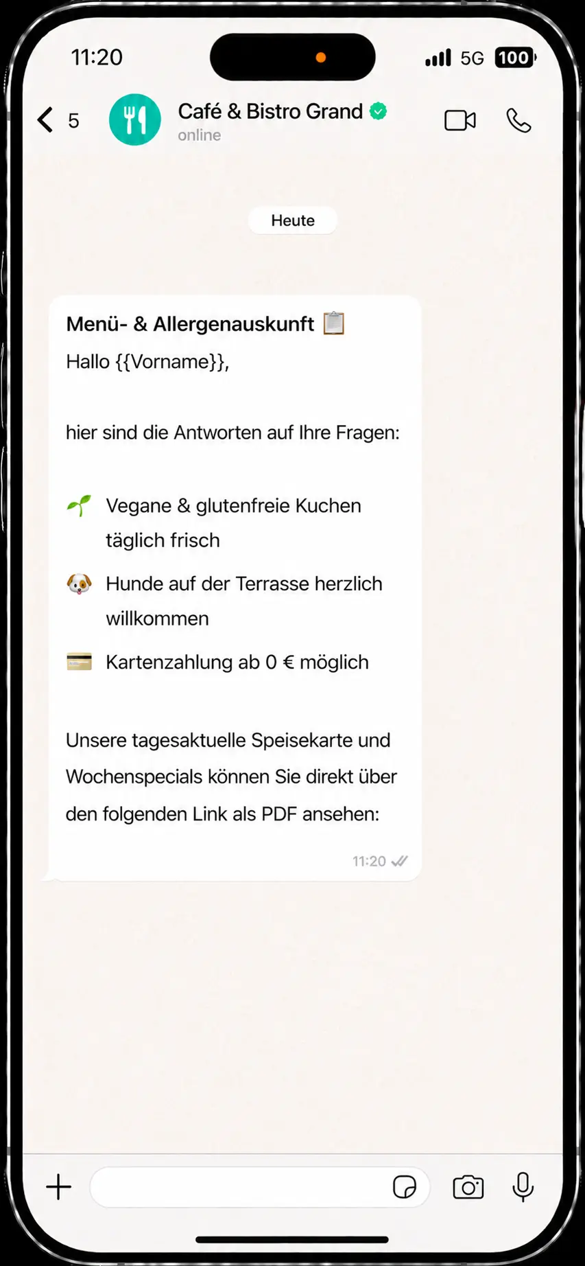 Intelligente FAQ-, Allergen- & Menü-Auskunft