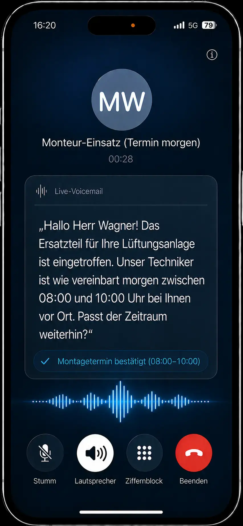 Terminbestätigung & Ersatzteil-Follow-up
