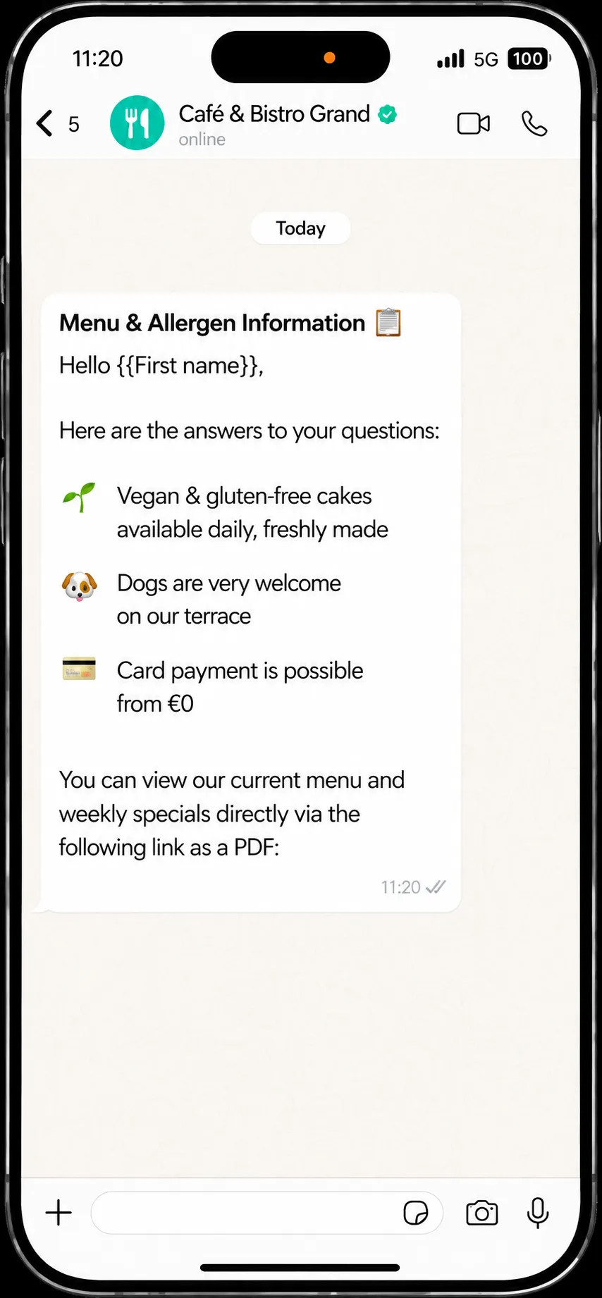 Intelligent FAQ, Allergen & Menu Support
